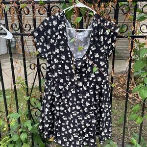 Floral Black and White Dress